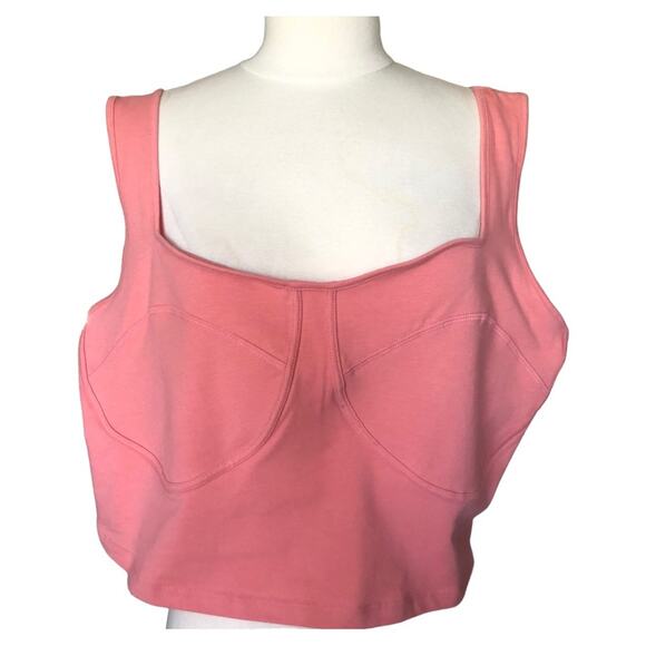 Wild Fable NWT Coral Pink Seamed Cropped Cami Tank Top Size 2X - Picture 6 of 15